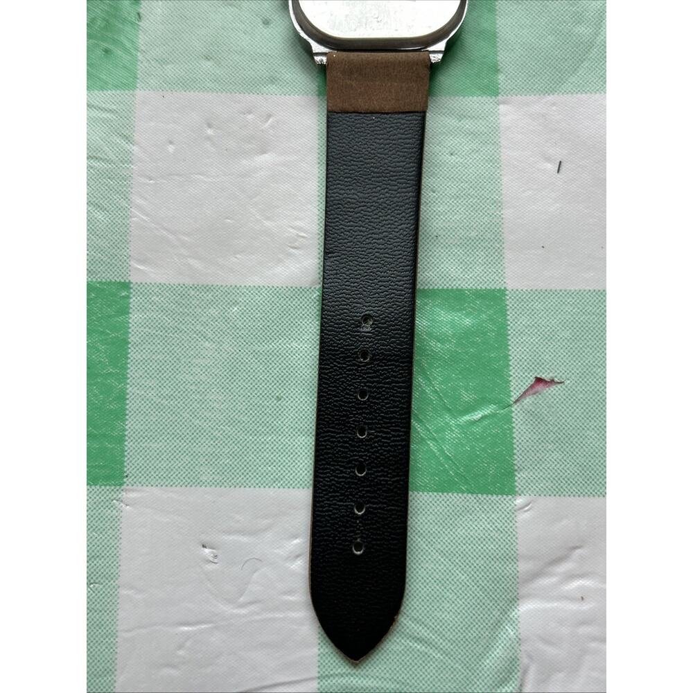 Geneva Dark Silver Tone Brown Band Quartz Watch - Picture 7 of 8